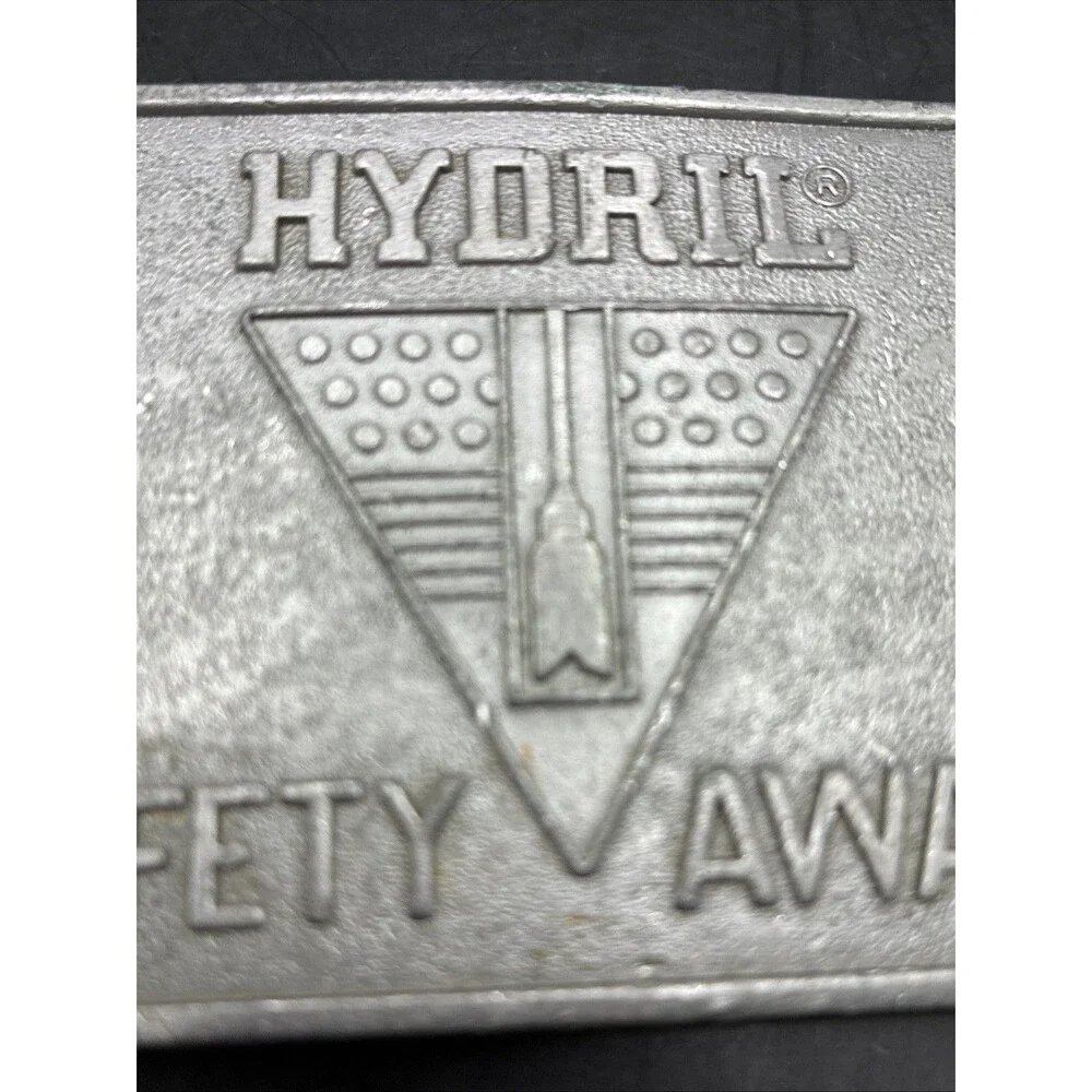 Hydril Safety Award Belt Buckle Vintage Distressed Advertising Western Wear Vtg.